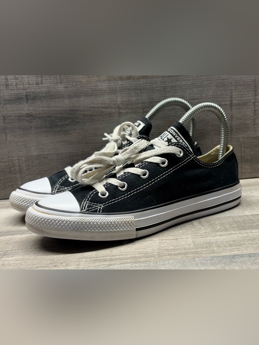 Converse Chuck Taylor All Star Low Top Black Canvas Shoes Youth Size 3 3J235
